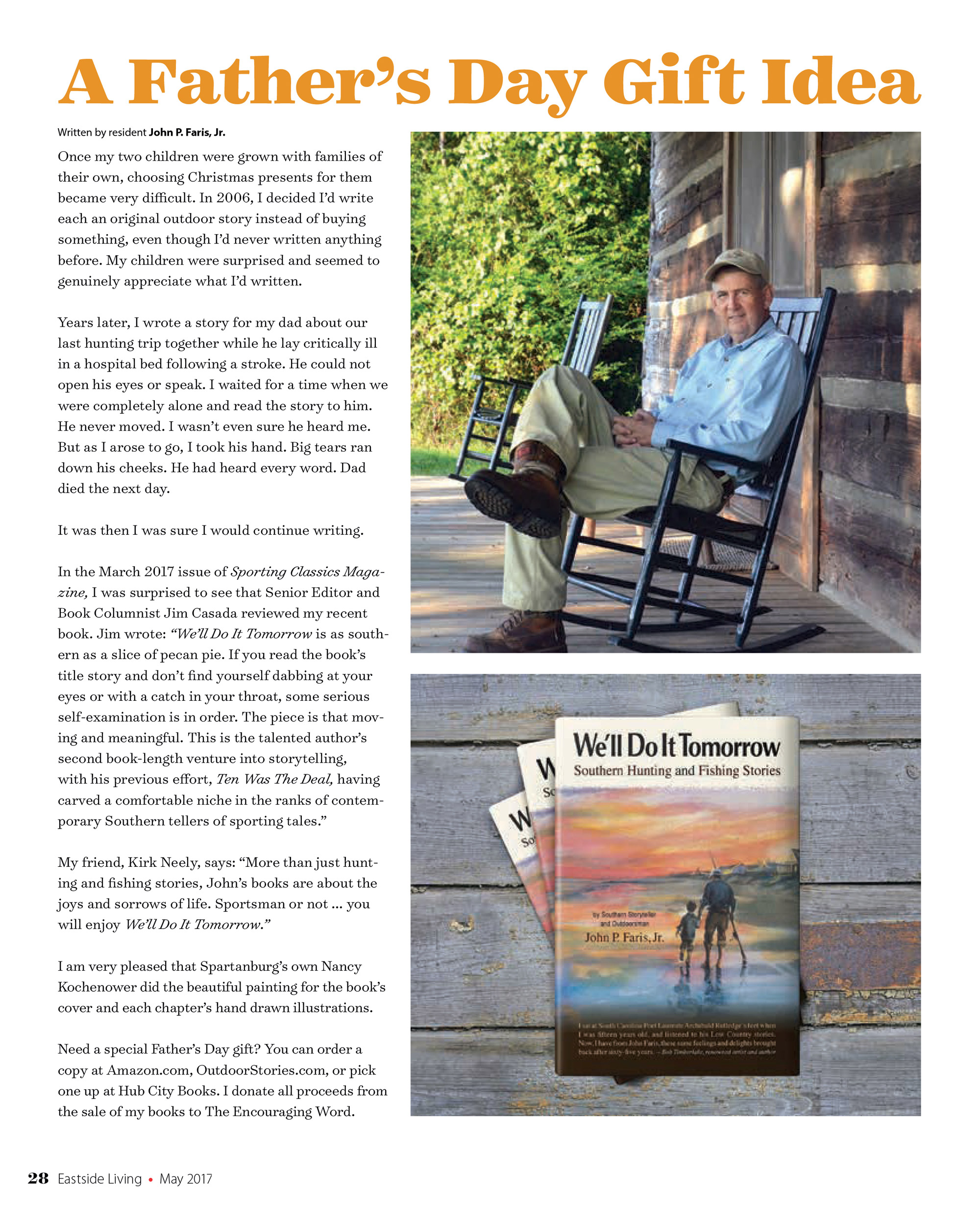 Magazine article clipping of Southern Storyteller John P. Faris, Jr.