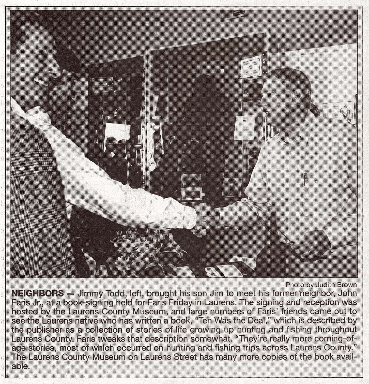 Newspaper article clipping of Southern Storyteller John P. Faris, Jr.
